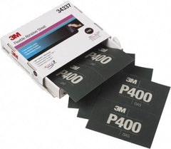 3M - 400 Grit, Aluminum Oxide TriangleSanding Sheet - 6-13/16" Long x 5-1/2" Wide, Extra Fine Grade, Weighted Paper Backing - Americas Industrial Supply