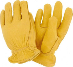 MCR Safety - Size M Deerskin General Protection Work Gloves - For General Purpose, Uncoated, Slip-On Cuff, Tan, Paired - Americas Industrial Supply
