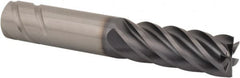 Kennametal - 1/2", 6 Flute, Single End, Solid Carbide, 0.03" Corner Radius End Mill - 3" OAL, 38° Helix, Right Hand Flute, 1-1/4" LOC, Right Hand Cut - Americas Industrial Supply