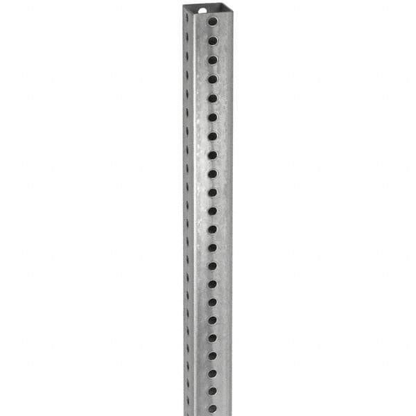 TAPCO - 10' High, Galvanized Traffic Sign Post - Steel, 7/16" Hole Diam, Silver - Americas Industrial Supply