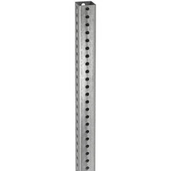 TAPCO - 10' High, Galvanized Traffic Sign Post - Steel, 7/16" Hole Diam, Silver - Americas Industrial Supply