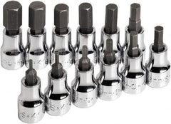 SK - 12 Piece 3/8" Drive Metric Hex Bit Socket Set - 2 to 12mm Hex - Americas Industrial Supply