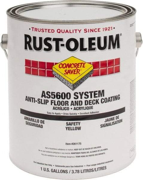 Rust-Oleum - 1 Gal Safety Yellow Gloss Finish Antislip Coating - 60 to 70 Sq Ft per Gal, Interior/Exterior - Americas Industrial Supply