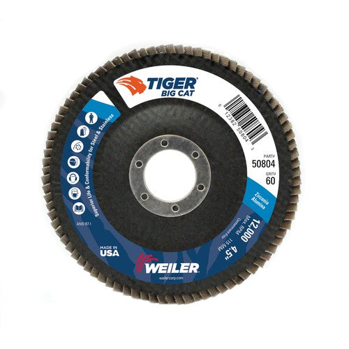 4-1/2″ Big Cat Abrasive Flap Disc, Flat, Phenolic Backing, 60Z, 7/8″ Arbor Hole - Americas Industrial Supply