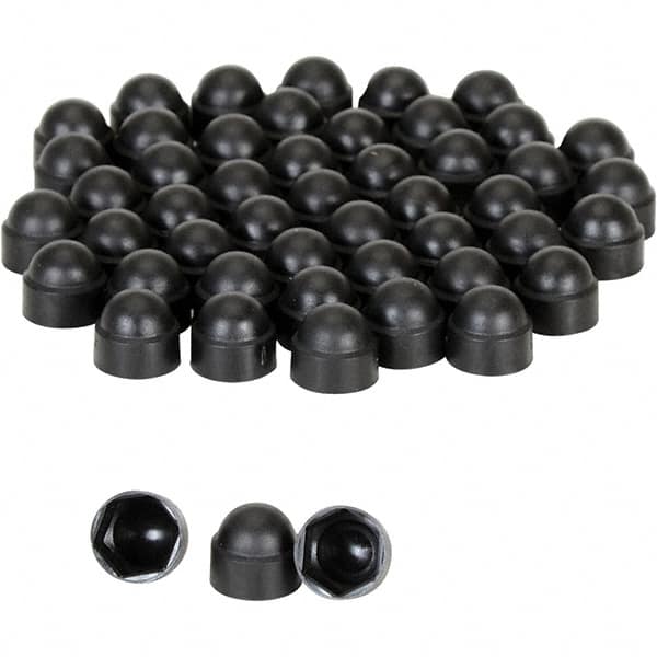 Vestil - 9/16" Bollard Cap - Black, Plastic, Smooth Surface - Americas Industrial Supply