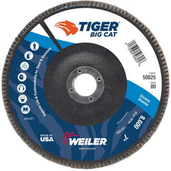 7″ Big Cat Abrasive Flap Disc, Flat, Phenolic Backing, 80Z, 7/8″ Arbor Hole - Americas Industrial Supply