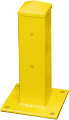 Hallowell - 18" High, Yellow Steel Post Protector - 7" Wide x 7" Long Mounting Plate, 13 Lb - Americas Industrial Supply