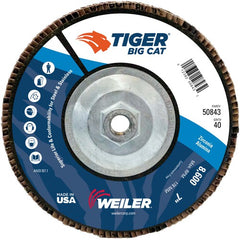 7″ Big Cat Abrasive Flap Disc, Flat, Phenolic Backing, 40Z, 5/8″-11 UNC Nut - Americas Industrial Supply