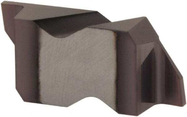 Tool-Flo - 2062FLG Grade AC3, 1/16" Cutting Width Carbide Grooving Insert - 0.11" Max Depth of Cut, Left Hand, .005 to .010" Corner Radius, AlTiN Finish - Americas Industrial Supply
