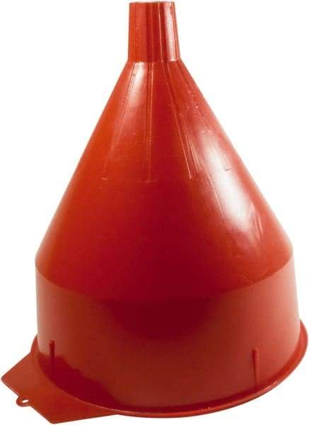 Funnel King - 6 Qt Capacity Polyethylene Funnel - 8-1/4" Mouth OD, 1-5/16" Tip OD, 1-5/8" Straight Spout, Red - Americas Industrial Supply