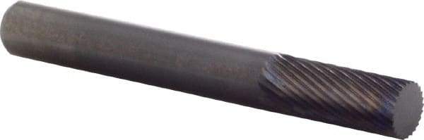 M.A. Ford - 1/4" Cut Diam, 1/4" Shank Diam, Cylinder Head Double Cut Burr - Carbide, Flat End, 5/8" LOC, 2" OAL - Americas Industrial Supply