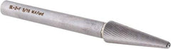 M.A. Ford - 5/16" Cut Diam, 1/4" Shank Diam, Taper Head Double Cut Burr - Carbide, Radius End, 15/16" LOC, 3" OAL - Americas Industrial Supply