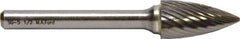 M.A. Ford - 1/2" Cut Diam, 6mm Shank Diam, Tree Head Double Cut Burr - Carbide, Point End, 25mm LOC, 175mm OAL - Americas Industrial Supply