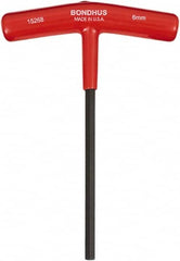 Bondhus - 6mm Hex, T-Handle Cushion Grip, Hex Key - 6" OAL, Protanium High Torque Steel, Metric System of Measurement - Americas Industrial Supply