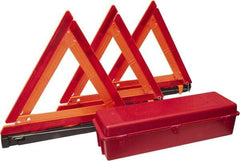 PRO-SAFE - 4 Piece, Highway Triangle Safety Kit - 3 Reflective Triangles, Case - Americas Industrial Supply