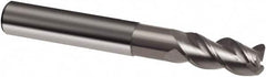 Guhring - 5/16", 7/16" LOC, 5/16" Shank Diam, 3" OAL, 3 Flute, Solid Carbide Square End Mill - Single End, Super-A Finish, Spiral Flute, 45° Helix, Right Hand Cut, Right Hand Flute, Series 3877 - Americas Industrial Supply