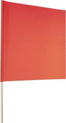 PRO-SAFE - 24 Inch Wide x 24 Inch High Vinyl Warning Flag - 30 Inch Overall Height, 1 Inch Inlet Diameter, 3/4 Inch Dowel Handle, Red and Orange - Americas Industrial Supply