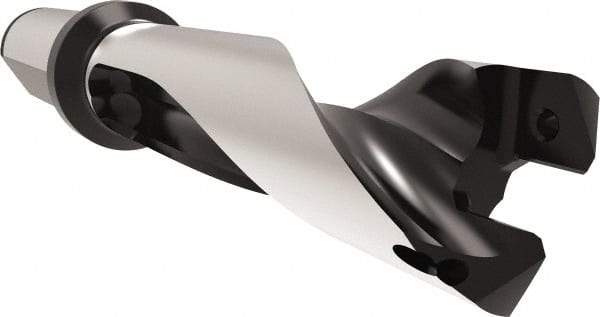 Allied Machine and Engineering - Series 26, 26 to 28.99mm Diam, 32mm Diam Straight Shank with Flange, Straight Flute Spade Drill - 87mm Max Depth, 128.1mm Body Length, 188.1mm OAL, Standard Length, Through Coolant - Americas Industrial Supply