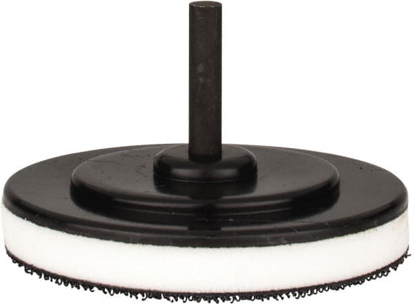 Tru-Maxx - 3" Diam Hook & Loop Disc Backing Pad - 1/4" Shank Diam, Medium Density, 15,500 RPM - Americas Industrial Supply