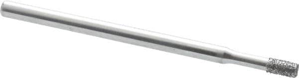 Strauss - 0.11" Head Diam x 0.157" Head Thickness CBN Grinding Pin - 1/8" Shank Diam x 2" Shank Length, Medium Grade, 80 Grit - Americas Industrial Supply
