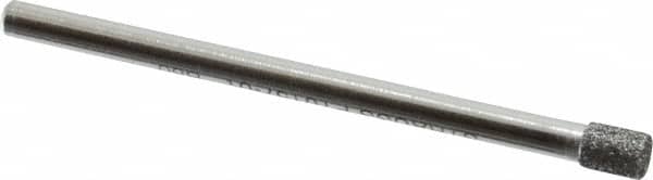 Strauss - 0.157" Head Diam x 0.197" Head Thickness CBN Grinding Pin - 1/8" Shank Diam x 2" Shank Length, Medium Grade, 80 Grit - Americas Industrial Supply