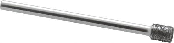 Strauss - 0.197" Head Diam x 1/4" Head Thickness CBN Grinding Pin - 1/8" Shank Diam x 2" Shank Length, (170 Mesh Grit) - Americas Industrial Supply