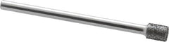 Strauss - 0.197" Head Diam x 1/4" Head Thickness CBN Grinding Pin - 1/8" Shank Diam x 2" Shank Length, (170 Mesh Grit) - Americas Industrial Supply