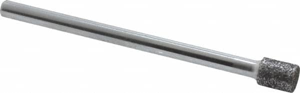 Strauss - 0.197" Head Diam x 1/4" Head Thickness CBN Grinding Pin - 1/8" Shank Diam x 2" Shank Length, Medium Grade, 80 Grit - Americas Industrial Supply