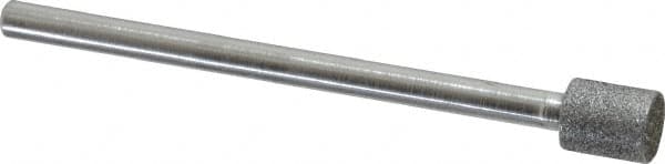 Strauss - 1/4" Head Diam x 0.276" Head Thickness CBN Grinding Pin - 1/8" Shank Diam x 2" Shank Length, (170 Mesh Grit) - Americas Industrial Supply