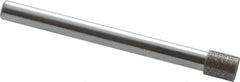 Strauss - 0.315" Head Diam x 3/8" Head Thickness CBN Grinding Pin - 1/4" Shank Diam x 3" Shank Length, Medium Grade, 80 Grit - Americas Industrial Supply