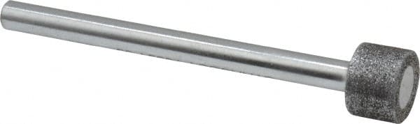 Strauss - 0.591" Head Diam x 0.394" Head Thickness CBN Grinding Pin - 1/4" Shank Diam x 3-1/2" Shank Length, Medium Grade, 80 Grit - Americas Industrial Supply