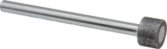 Strauss - 0.591" Head Diam x 0.394" Head Thickness CBN Grinding Pin - 1/4" Shank Diam x 3-1/2" Shank Length, Medium Grade, 80 Grit - Americas Industrial Supply