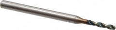 OSG - #50 140° Spiral Flute Vanadium High Speed Steel Screw Machine Drill Bit - WD1 Finish, Right Hand Cut, 11mm Flute Length, 43mm OAL, Faceted Point, Straight Shank - Americas Industrial Supply