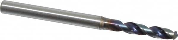 OSG - #29 130° Spiral Flute Vanadium High Speed Steel Screw Machine Drill Bit - WD1 Finish, Right Hand Cut, 20mm Flute Length, 52mm OAL, Faceted Point, Straight Shank - Americas Industrial Supply