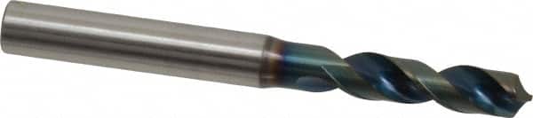 OSG - 3.9mm 120° Spiral Flute Vanadium High Speed Steel Screw Machine Drill Bit - WD1 Finish, Right Hand Cut, 22mm Flute Length, 54mm OAL, Four Facet Point, Straight Shank - Americas Industrial Supply