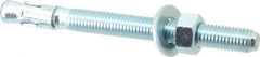 Powers Fasteners - 5/8" Diam, 5/8" Drill, 7" OAL, 1/2" Min Embedment Wedge Expansion Concrete Anchor - 1018 Steel, Zinc-Plated Finish, Hex Nut Head, Hex Drive, 5" Thread Length - Americas Industrial Supply