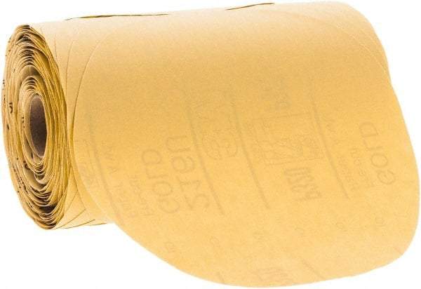 3M - Adhesive PSA Disc - Extra Fine Grade, Gold, Paper Backing, Flexible, Use with Random Orbital Sanders - Americas Industrial Supply