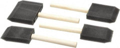 Premier Paint Roller - 1, 2, 3 & 4" Foam Foam Paint Brush Set - Wood Handle - Americas Industrial Supply