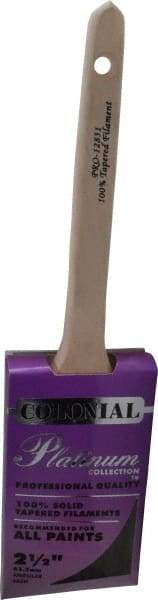 Premier Paint Roller - 2-1/2" Angled Synthetic Sash Brush - 3" Bristle Length, 9" Wood Rattail Handle - Americas Industrial Supply