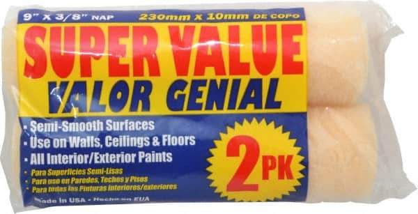 Premier Paint Roller - 3/8" Nap, 9" Wide Paint General Purpose Roller Cover - Semi-Smooth Texture, Polyester - Americas Industrial Supply