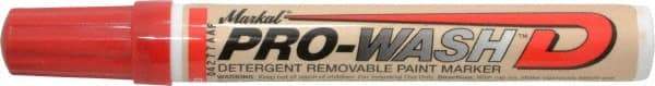 Markal - Red Oil-Based Paint Marker - Fine Tip, Alcohol Base Ink - Americas Industrial Supply