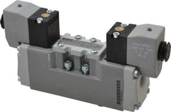 Parker - Double Solenoid 3 Position, Aluminum Solenoid Valve - Center Exhaust Open, Nitrile Seal - Americas Industrial Supply