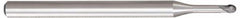 OSG - 0.1mm Diam, 0.1mm LOC, 2 Flute Solid Carbide Ball End Mill - WXL Finish, Single End, 45mm OAL, 4mm Shank Diam, Spiral Flute - Americas Industrial Supply