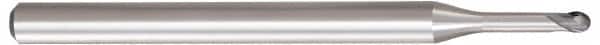 OSG - 4mm Diam, 3.2mm LOC, 2 Flute Solid Carbide Ball End Mill - WXL Finish, Single End, 100mm OAL, 6mm Shank Diam, Spiral Flute - Americas Industrial Supply
