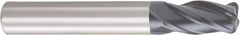 OSG - 1/4", 4 Flute, Single End, Solid Carbide, 0.03" Corner Radius End Mill - 2-1/2" OAL, 30° Helix, Right Hand Flute, 3/4" LOC, Right Hand Cut - Americas Industrial Supply