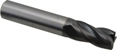 OSG - 1/2", 4 Flute, Single End, Solid Carbide, 0.045" Corner Radius End Mill - 3" OAL, 30° Helix, Right Hand Flute, 1" LOC, Right Hand Cut - Americas Industrial Supply
