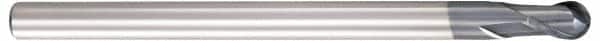 OSG - 12mm Diam, 18mm LOC, 2 Flute Solid Carbide Ball End Mill - WXL Finish, Single End, 110mm OAL, 12mm Shank Diam, Spiral Flute - Americas Industrial Supply