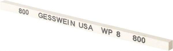 Made in USA - 800 Grit Aluminum Oxide Square Polishing Stone - Super Fine Grade, 5/32" Wide x 4" Long x 5/32" Thick - Americas Industrial Supply