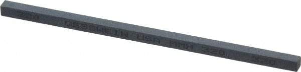 Made in USA - 320 Grit Silicon Carbide Square Polishing Stone - Extra Fine Grade, 5/32" Wide x 6" Long x 5/32" Thick - Americas Industrial Supply