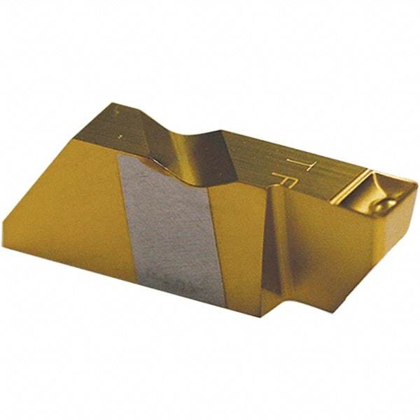 Tool-Flo - 3125FLFD P Grade GP3R, 3.18mm Cutting Width Carbide Grooving Insert - 0.27" Max Depth of Cut, Right Hand, 0.005 to 0.01" Corner Radius, TiN Finish - Americas Industrial Supply